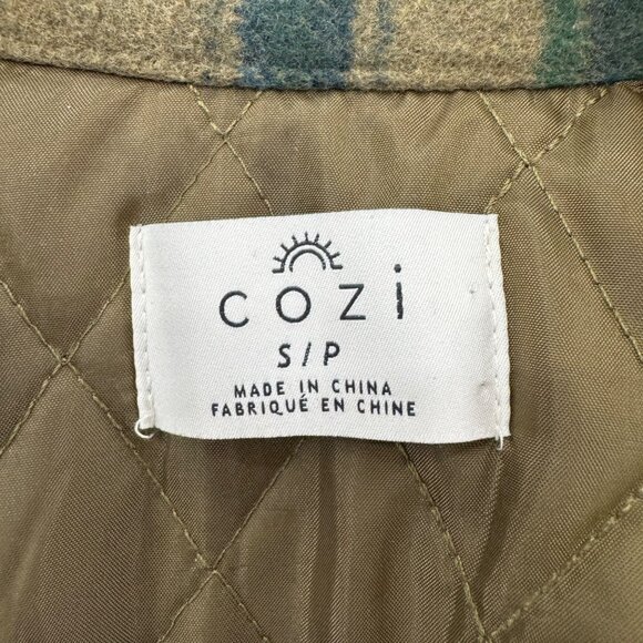 Cozi Scala Woven Shacket Womens Brown Plaid Lined Long Sleeve Jacket Size S - Picture 7 of 12